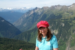 Bernadette Calonego in den Selkirkbergen nahe  British Columbia.
